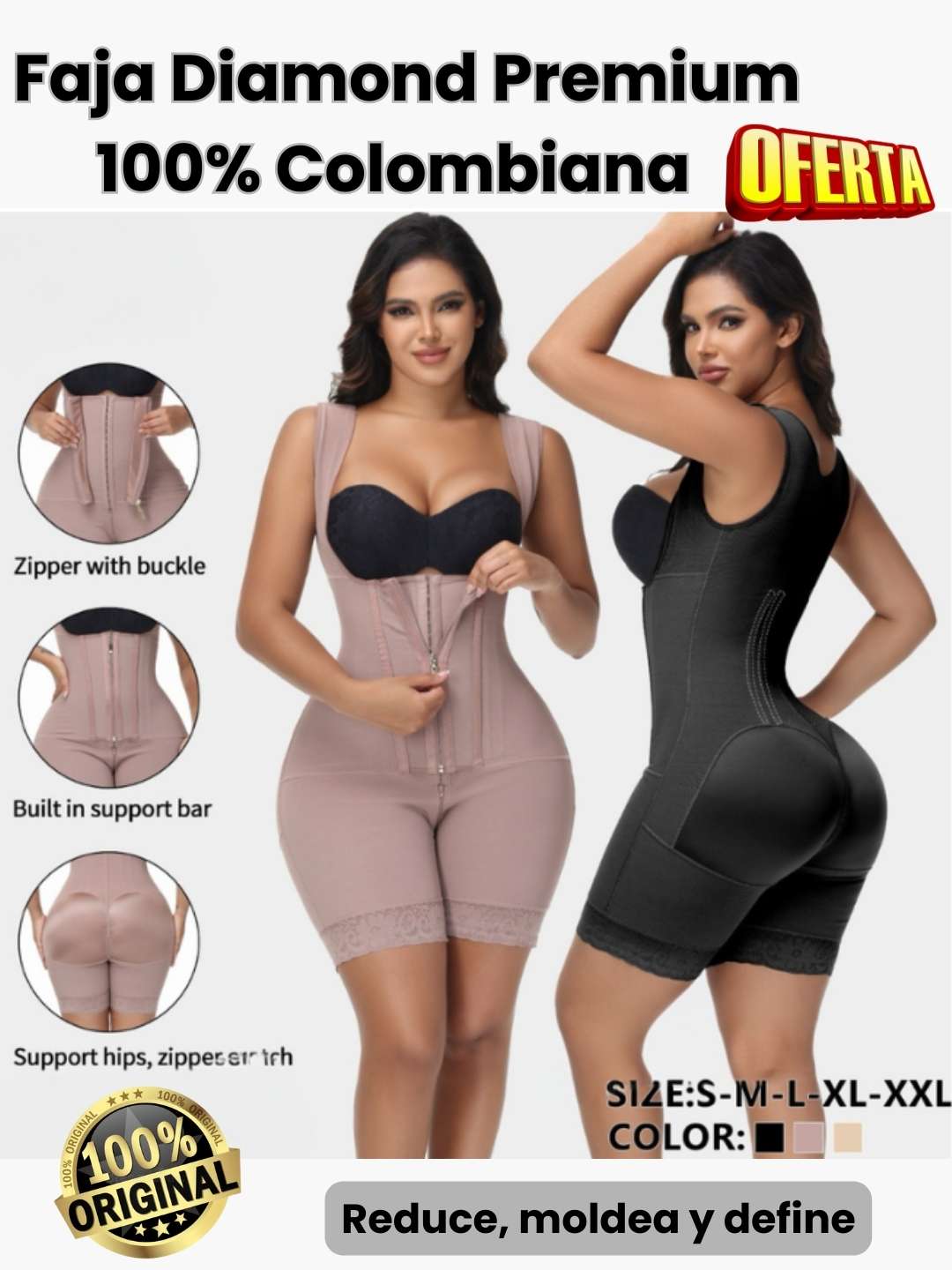 Faja Diamond Premium® 100% Colombiana - Efecto Lipo